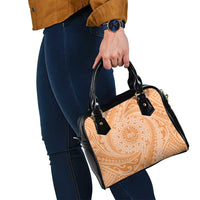 Tahitian Tiare Flower Shoulder Handbag Gold Polynesian Pattern LT9 - Polynesian Pride