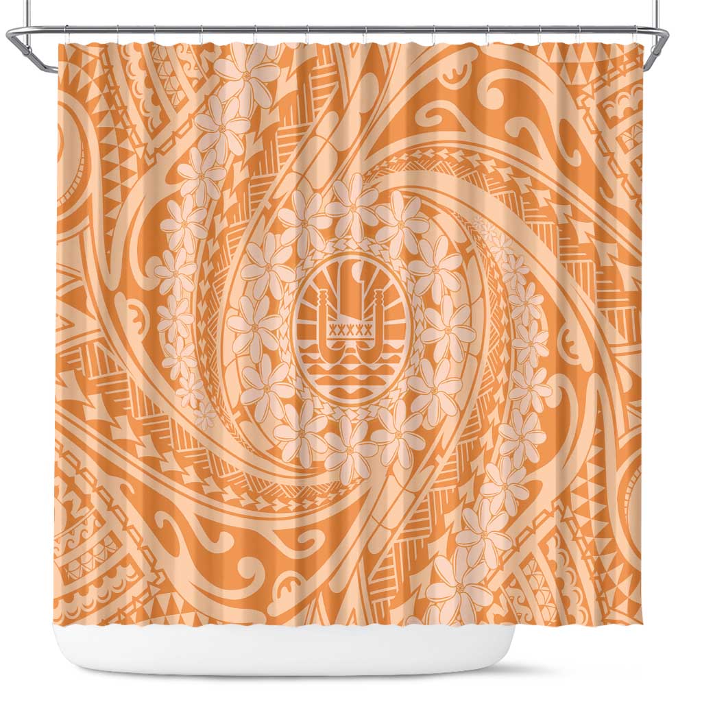 Tahitian Tiare Flower Shower Curtain Gold Polynesian Pattern LT9 Gold - Polynesian Pride