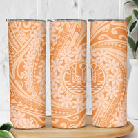 Tahitian Tiare Flower Skinny Tumbler Gold Polynesian Pattern LT9 - Polynesian Pride