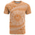 Tahitian Tiare Flower T Shirt Gold Polynesian Pattern