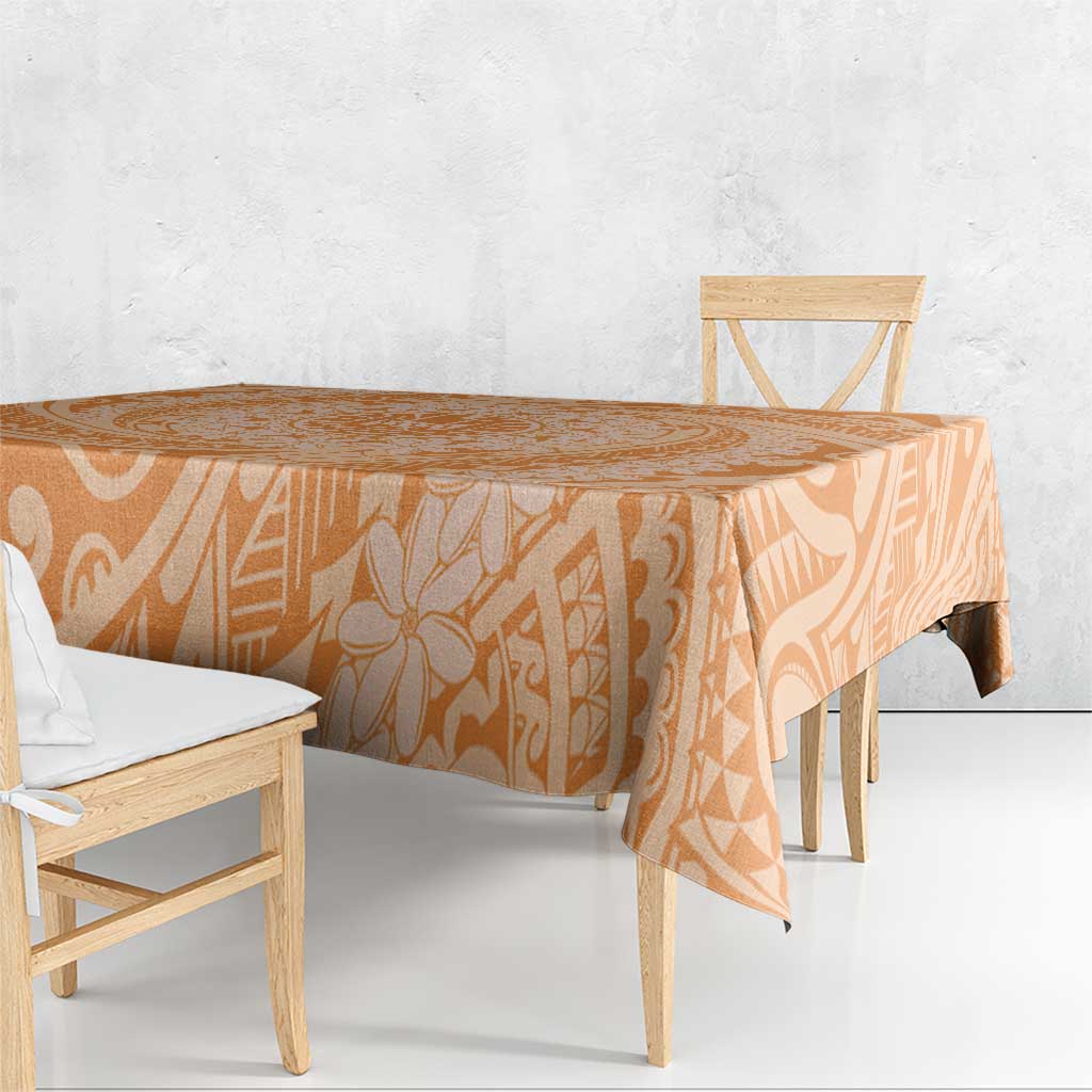 Tahitian Tiare Flower Tablecloth Gold Polynesian Pattern LT9 - Polynesian Pride