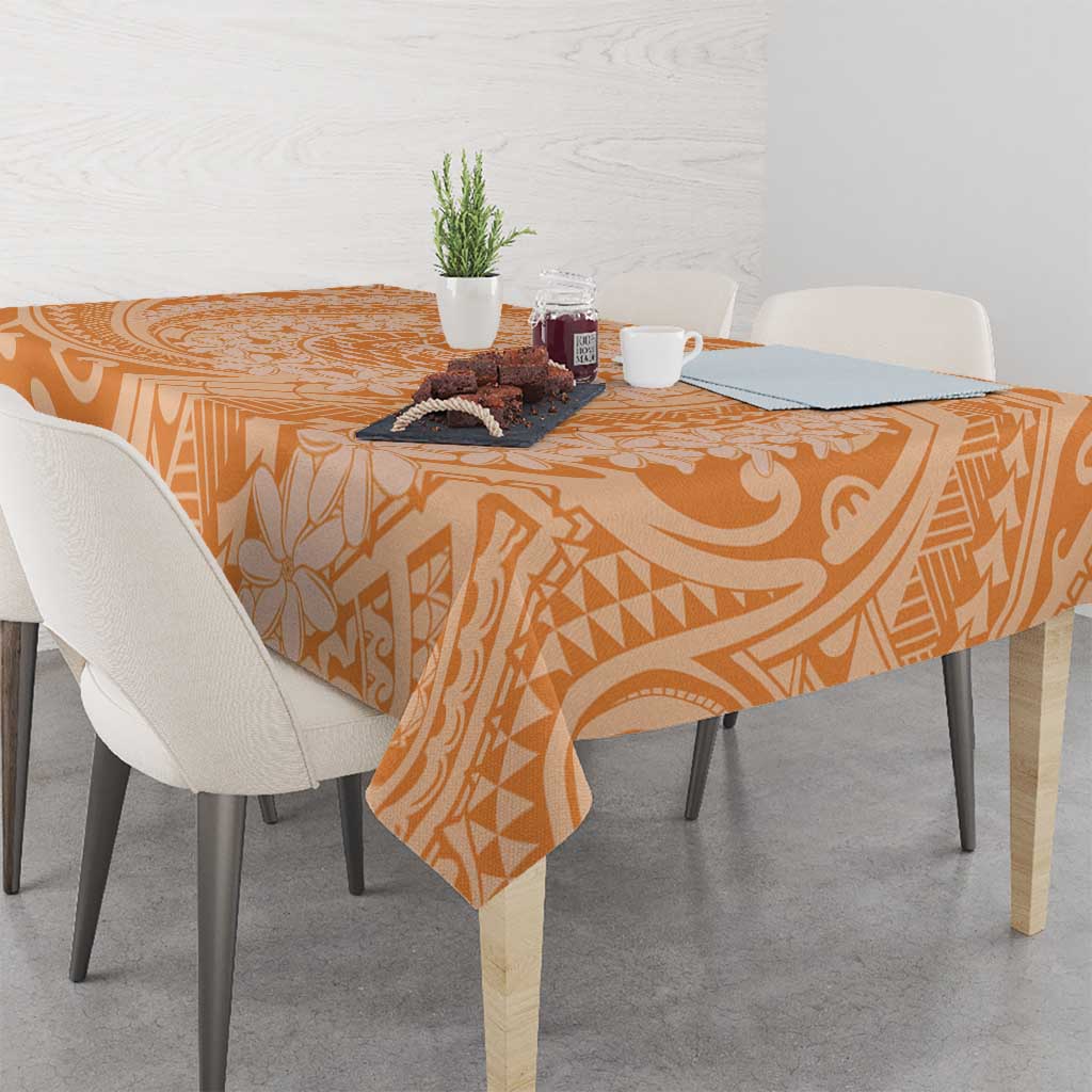 Tahitian Tiare Flower Tablecloth Gold Polynesian Pattern LT9 - Polynesian Pride