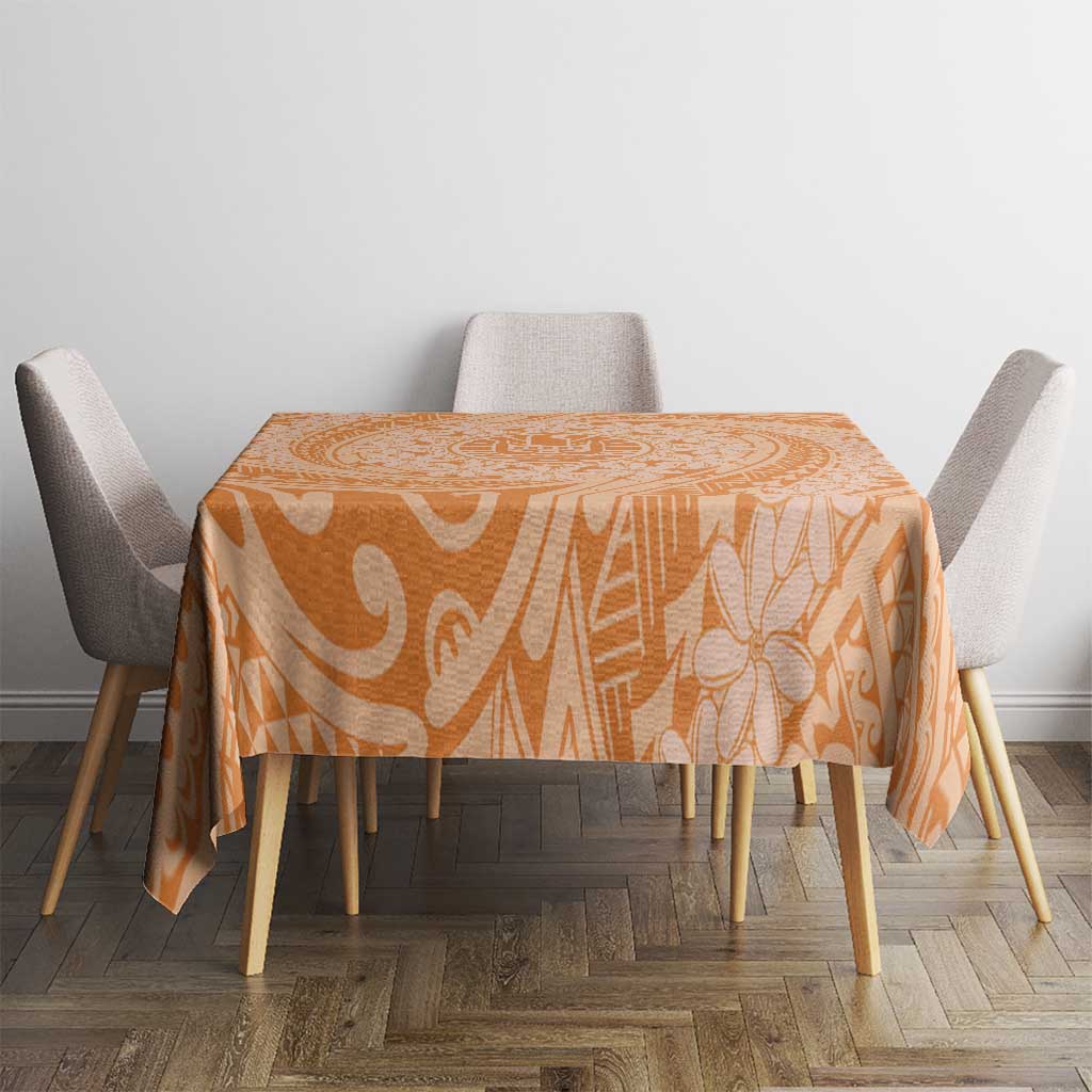 Tahitian Tiare Flower Tablecloth Gold Polynesian Pattern LT9 - Polynesian Pride