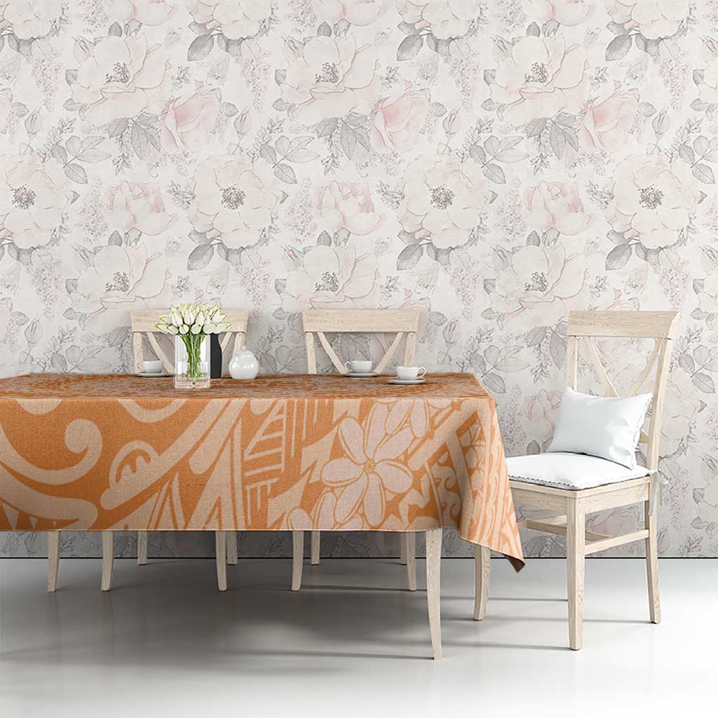 Tahitian Tiare Flower Tablecloth Gold Polynesian Pattern LT9 - Polynesian Pride
