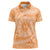 Tahitian Tiare Flower Women Polo Shirt Gold Polynesian Pattern