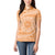 Tahitian Tiare Flower Women Polo Shirt Gold Polynesian Pattern