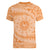 Tahitian Tiare Flower Women V-Neck T-Shirt Gold Polynesian Pattern