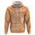 Tahitian Tiare Flower Zip Hoodie Gold Polynesian Pattern