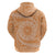 Tahitian Tiare Flower Zip Hoodie Gold Polynesian Pattern