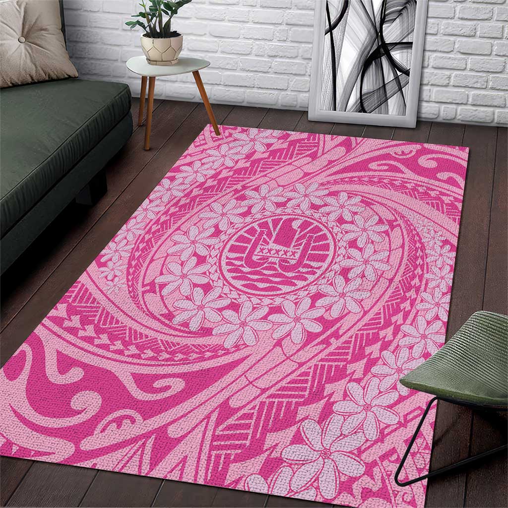 Tahitian Tiare Flower Area Rug Pink Polynesian Pattern LT9 Pink - Polynesian Pride