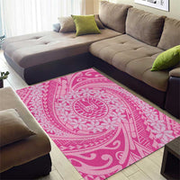 Tahitian Tiare Flower Area Rug Pink Polynesian Pattern LT9 - Polynesian Pride