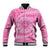 Tahitian Tiare Flower Baseball Jacket Pink Polynesian Pattern