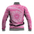 Tahitian Tiare Flower Baseball Jacket Pink Polynesian Pattern