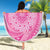 Tahitian Tiare Flower Beach Blanket Pink Polynesian Pattern