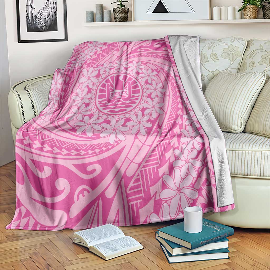 Tahitian Tiare Flower Blanket Pink Polynesian Pattern LT9 Pink - Polynesian Pride