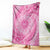 Tahitian Tiare Flower Blanket Pink Polynesian Pattern