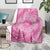 Tahitian Tiare Flower Blanket Pink Polynesian Pattern