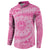 Tahitian Tiare Flower Button Sweatshirt Pink Polynesian Pattern