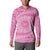 Tahitian Tiare Flower Button Sweatshirt Pink Polynesian Pattern