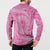 Tahitian Tiare Flower Button Sweatshirt Pink Polynesian Pattern