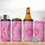 Tahitian Tiare Flower 4 in 1 Can Cooler Tumbler Pink Polynesian Pattern