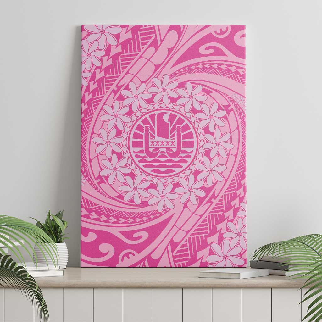 Tahitian Tiare Flower Canvas Wall Art Pink Polynesian Pattern LT9 - Polynesian Pride