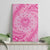 Tahitian Tiare Flower Canvas Wall Art Pink Polynesian Pattern