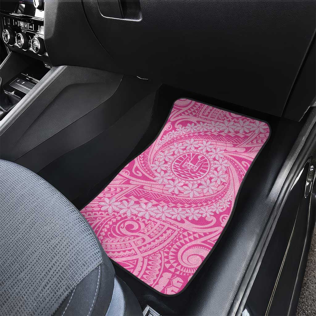 Tahitian Tiare Flower Car Mats Pink Polynesian Pattern LT9 - Polynesian Pride