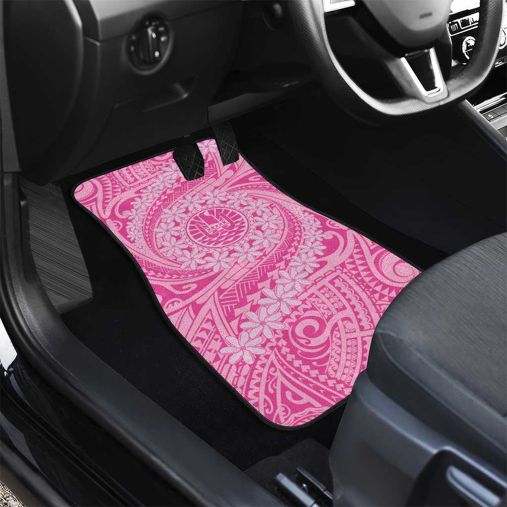 Tahitian Tiare Flower Car Mats Pink Polynesian Pattern LT9 - Polynesian Pride