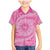 Tahitian Tiare Flower Family Matching Mermaid Dress and Hawaiian Shirt Pink Polynesian Pattern