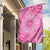 Tahitian Tiare Flower Garden Flag Pink Polynesian Pattern