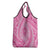 Tahitian Tiare Flower Grocery Bag Pink Polynesian Pattern