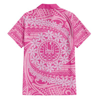 Tahitian Tiare Flower Hawaiian Shirt Pink Polynesian Pattern LT9 - Polynesian Pride