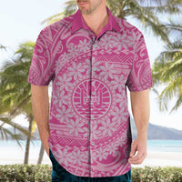 Tahitian Tiare Flower Hawaiian Shirt Pink Polynesian Pattern LT9 - Polynesian Pride
