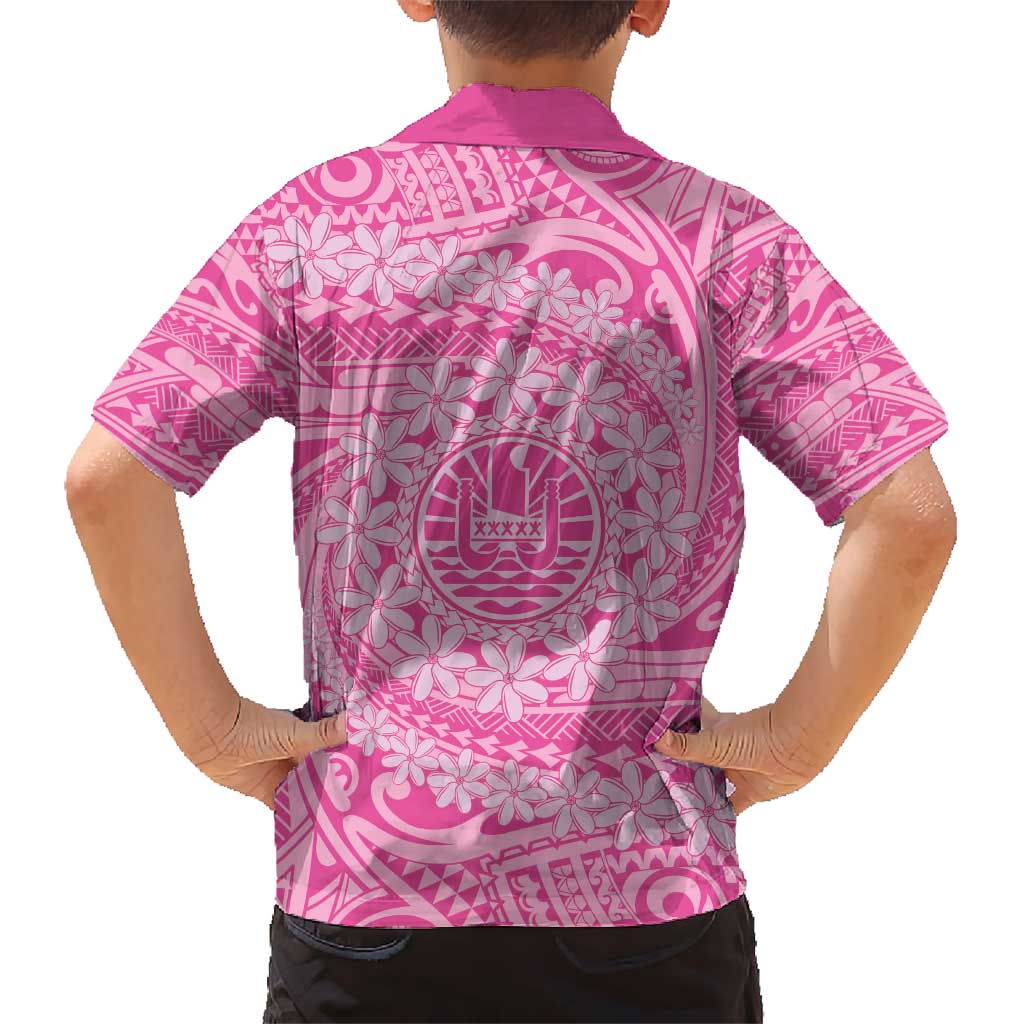 Tahitian Tiare Flower Hawaiian Shirt Pink Polynesian Pattern LT9 - Polynesian Pride