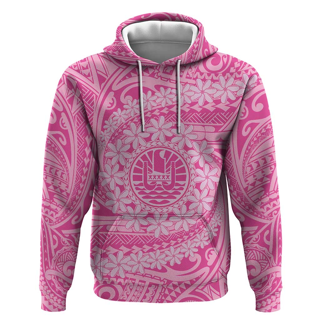 Tahitian Tiare Flower Hoodie Pink Polynesian Pattern LT9 Pullover Hoodie Pink - Polynesian Pride