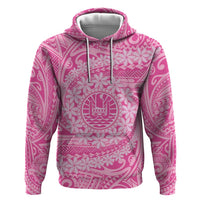Tahitian Tiare Flower Hoodie Pink Polynesian Pattern LT9 Pullover Hoodie Pink - Polynesian Pride