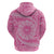 Tahitian Tiare Flower Hoodie Pink Polynesian Pattern