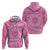 Tahitian Tiare Flower Hoodie Pink Polynesian Pattern