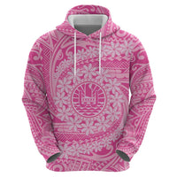 Tahitian Tiare Flower Hoodie Pink Polynesian Pattern LT9 - Polynesian Pride