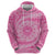 Tahitian Tiare Flower Hoodie Pink Polynesian Pattern