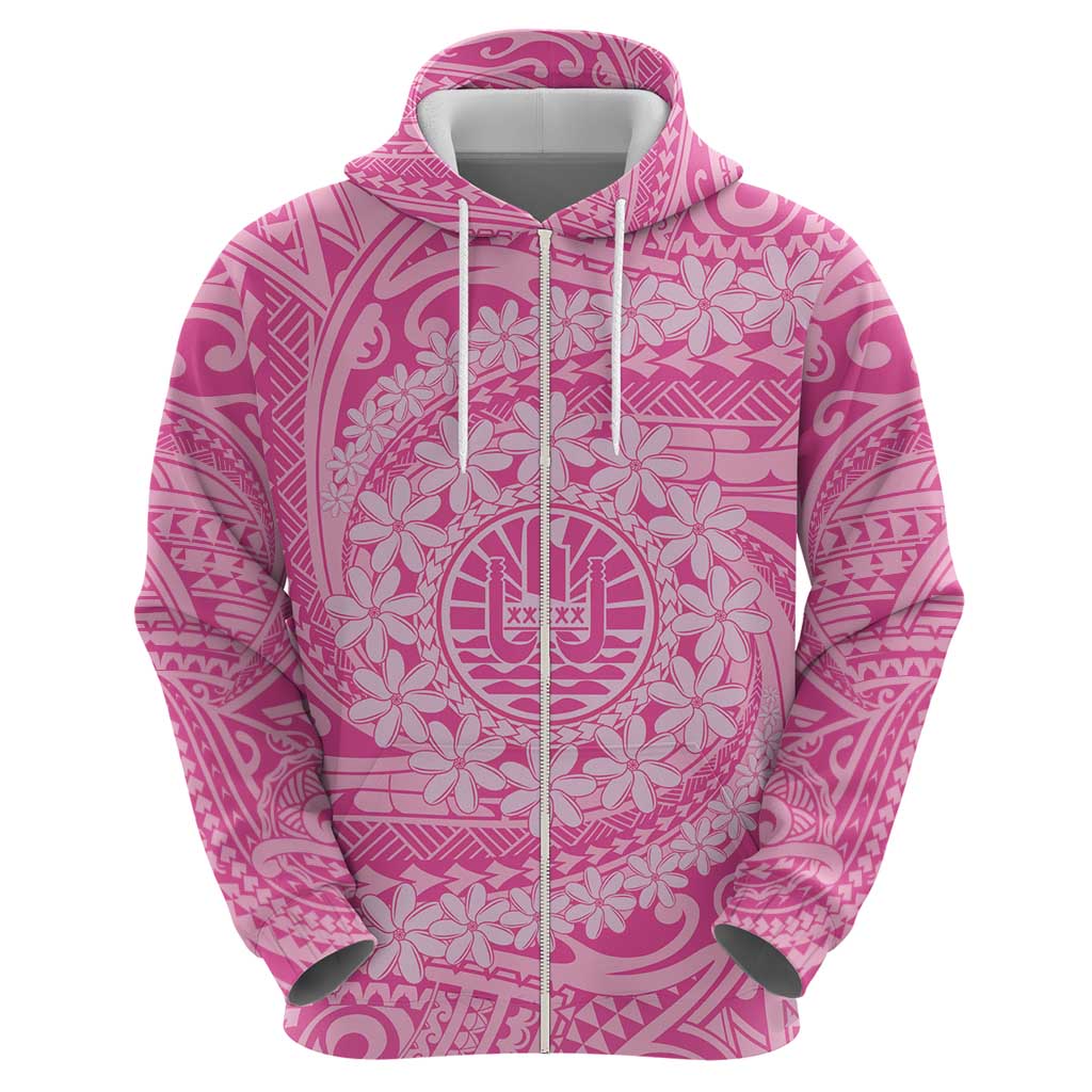 Tahitian Tiare Flower Hoodie Pink Polynesian Pattern LT9 - Polynesian Pride