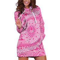 Tahitian Tiare Flower Hoodie Dress Pink Polynesian Pattern LT9 Pink - Polynesian Pride