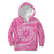 Tahitian Tiare Flower Kid Hoodie Pink Polynesian Pattern