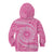 Tahitian Tiare Flower Kid Hoodie Pink Polynesian Pattern