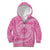 Tahitian Tiare Flower Kid Hoodie Pink Polynesian Pattern