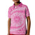 Tahitian Tiare Flower Kid Polo Shirt Pink Polynesian Pattern