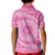 Tahitian Tiare Flower Kid Polo Shirt Pink Polynesian Pattern