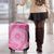 Tahitian Tiare Flower Luggage Cover Pink Polynesian Pattern