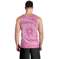 Tahitian Tiare Flower Men Tank Top Pink Polynesian Pattern LT9 - Polynesian Pride